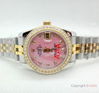 Two Tone Pink MOP Diamond bezel Rolex Couple Watches Datejust 36mm-Replica Rolex for Sale